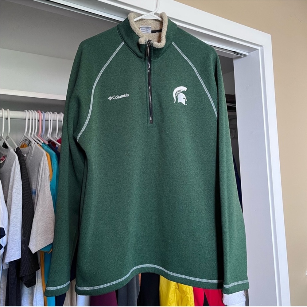 Columbia Michigan State Omni Shield Quarter Zip, Mens XL